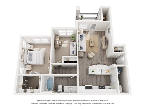 a 3 bedroom floor plan with a bathroom and a bedroom